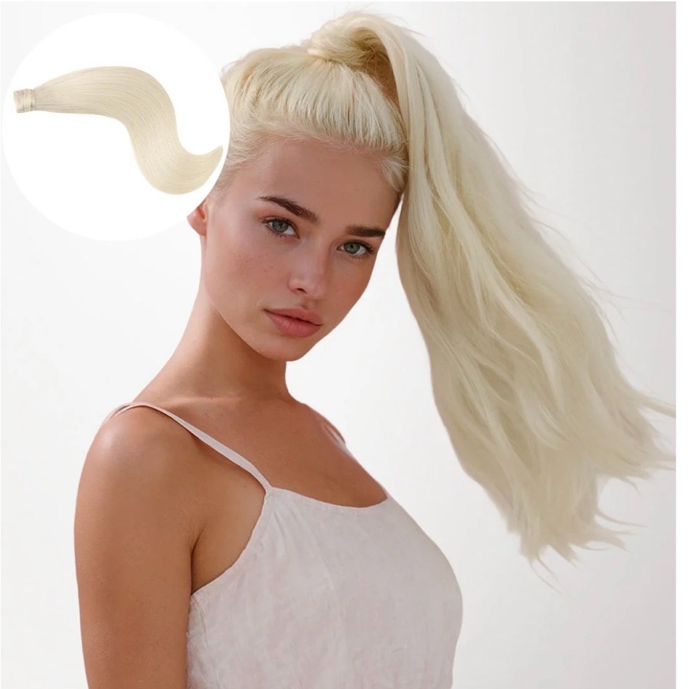 Blonde Ponytail Hair Extension 100% Remy human hair & undergoes gentle color.